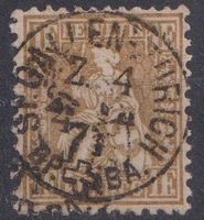 TOP Sitzende H.1Fr.,36b mit V-O ST.G.-ZÜRICH, SBK 800.-++