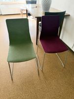 Chairs set of 8 green and purple metal frame used