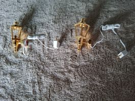 Hübsche Puppenhaus Lampen mit Stecker, goldfarbig,Licht geht