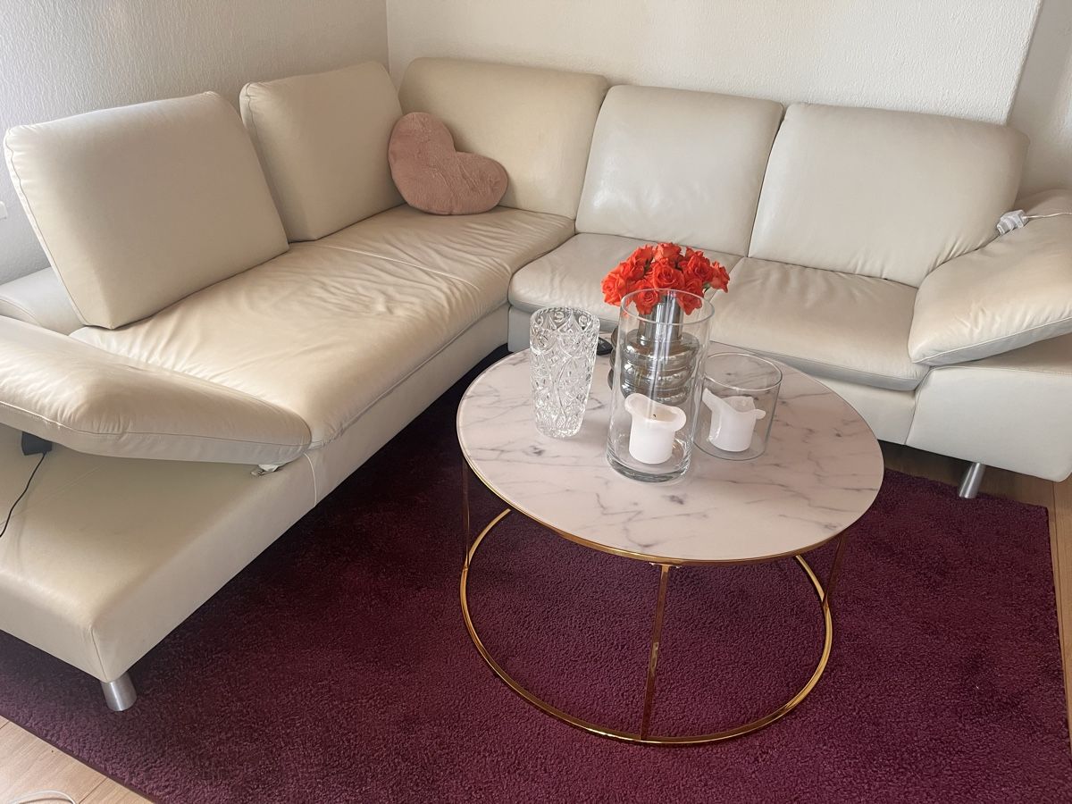 Sofas: Wunderschöne Eckcouch Leder, weiss – D'occasion à Zürich par Sana_P