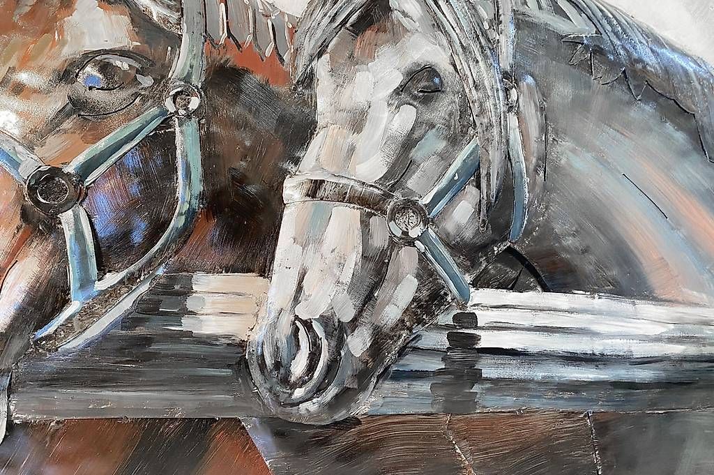 Foto & Immagini: Pferdeköpfe - 3D Metallbild - Ross – Nuovo (secondo la descrizione) da Ballwil venduto da ClassicGallery 1