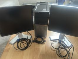 Dell OptiPlex 980 mit 2 Dell Monitoren und Kabeln