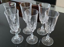 6 Champagnergläser aus Kristall, geschliffen