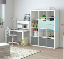 IKEA KALLAX Schubladen-Einsatz Helltürkis 2er Set + Tür, Top