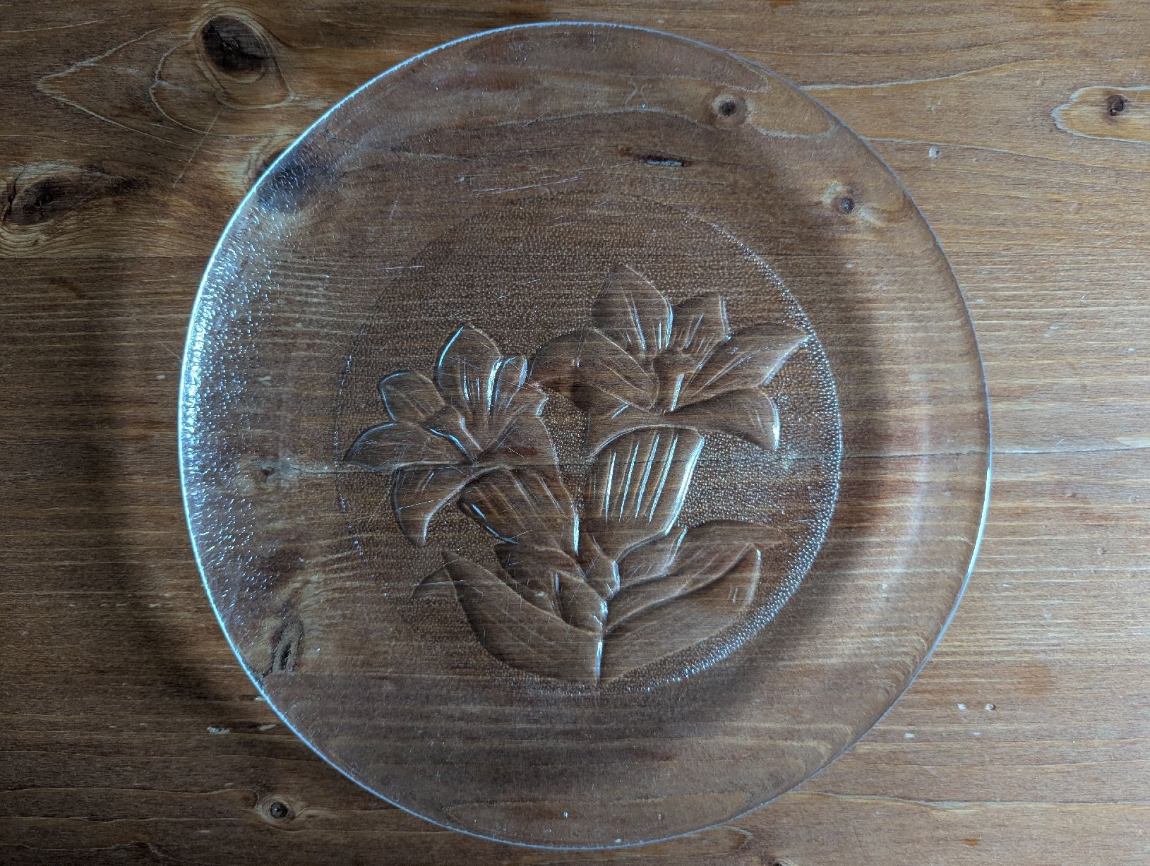 Teller: Glas Teller mit Blumenmuster 9 Stk gebraucht – Gebraucht aus Bern von Aarewasser_ 1