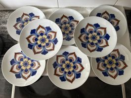 8 Teller Langenthal Blumenmuster 1972, guter Zustand Vintage