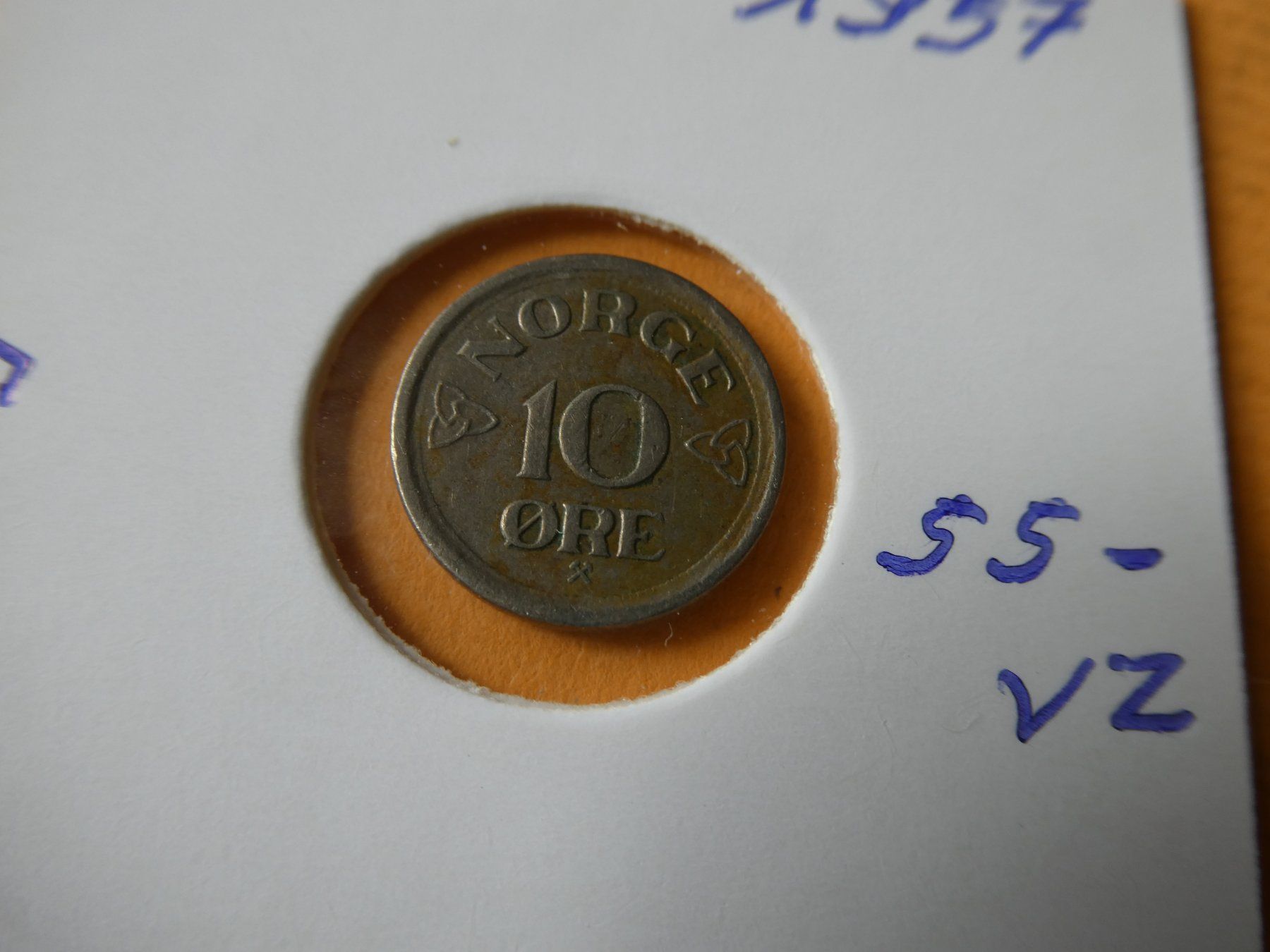Toutes les monnaies: Norwegen 1957, 10 Oere – D'occasion à Hinterforst par Rohusri