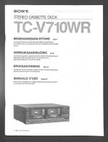 SONY TC-V710WR Stereo Kassette Deck Bedienungsanleitung ©86