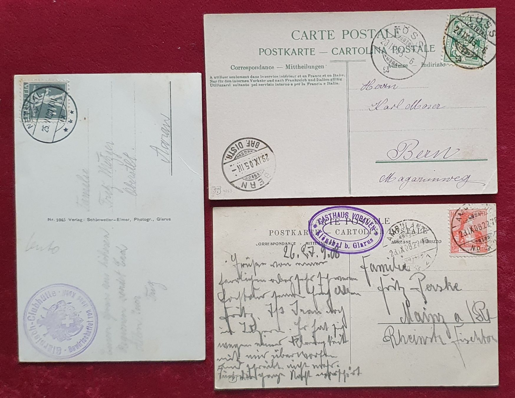Cartoline postali: 3 Ansichtskarte Glärnisch-Clubhütte – Usato da Kreuzlingen venduto da Rschweiz1 1
