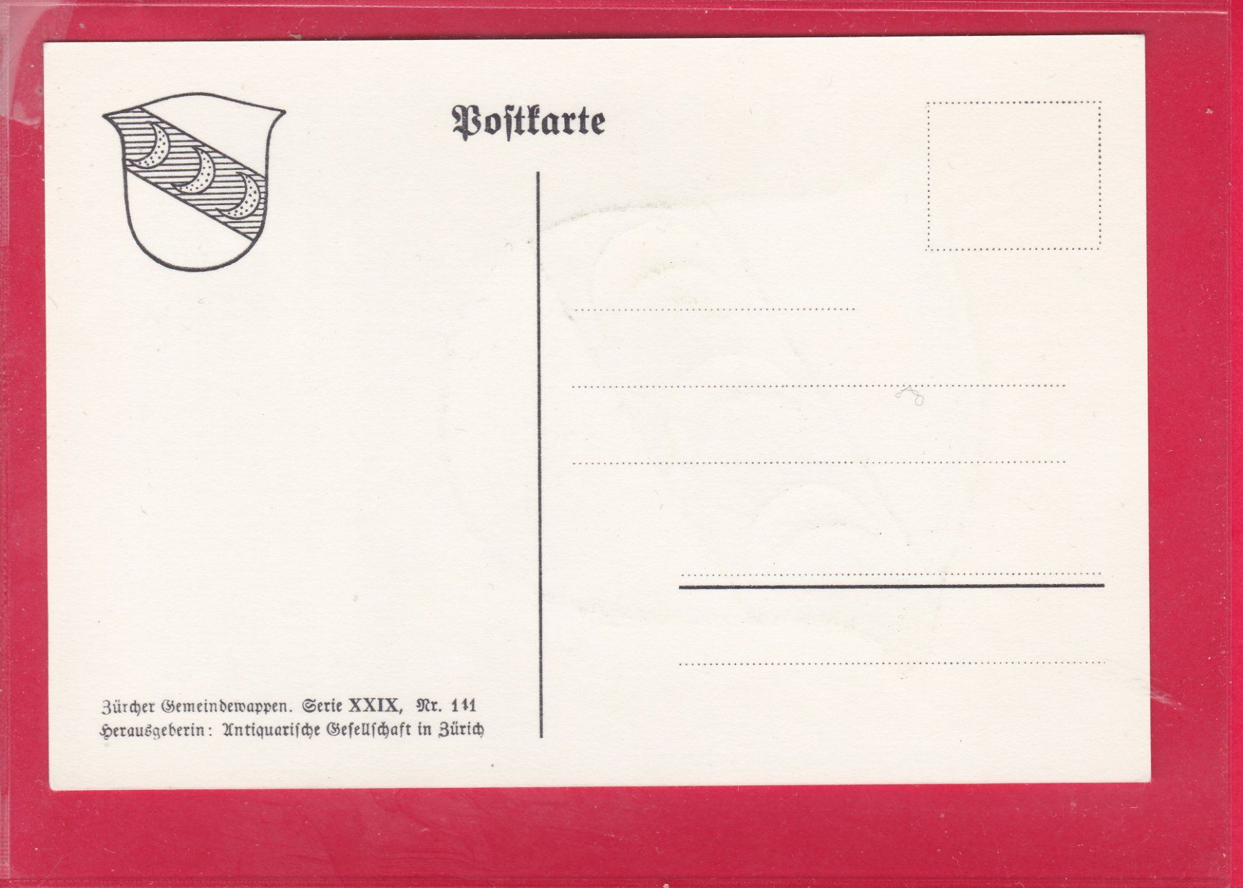 Ansichtskarten: ZÜRCHER GEMEINDEWAPPEN, ELLIKON – Gebraucht aus Oberrieden von Gebirgsstelze 1