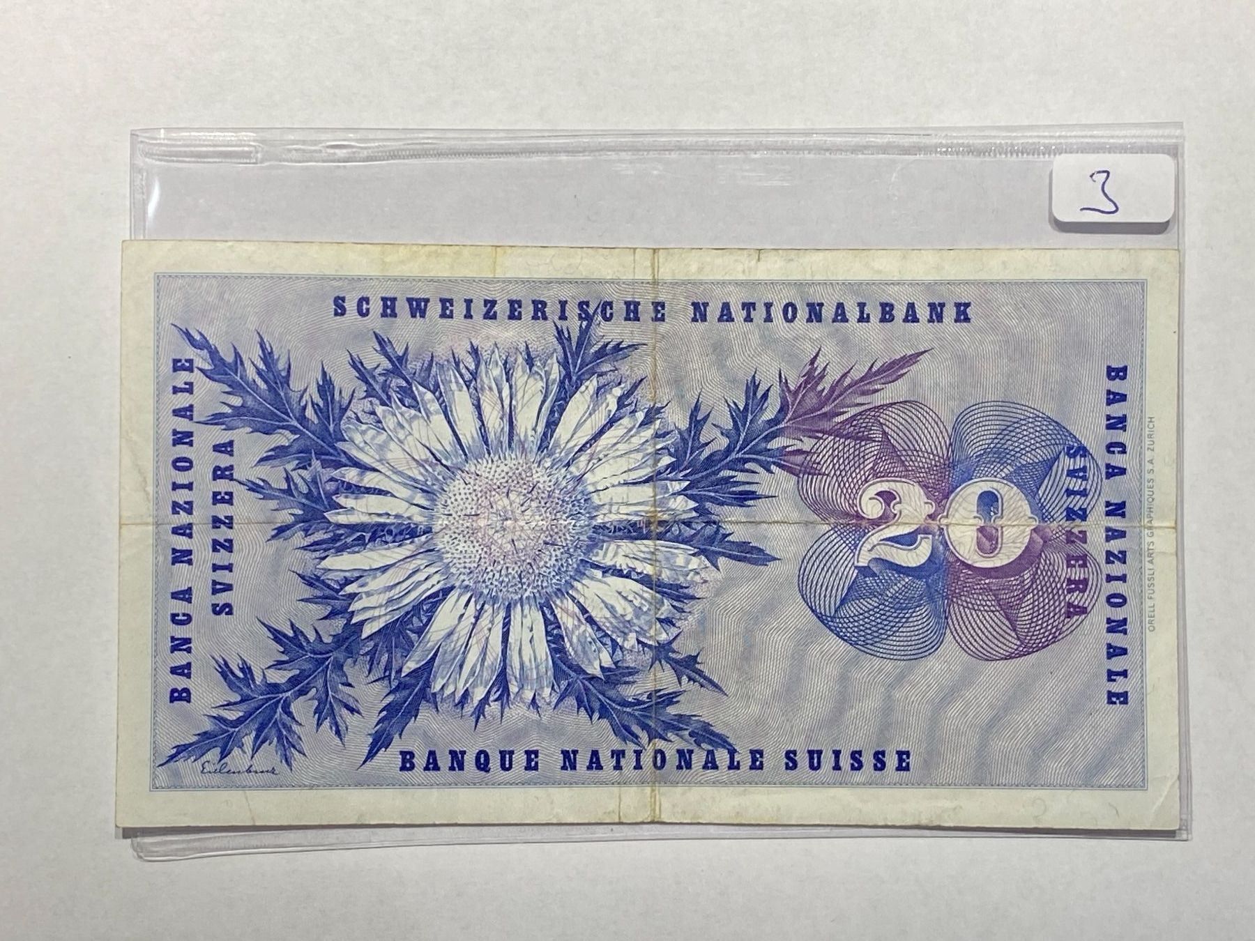 Banconote: 20 franken note zirkuliert 1976 – Usato da Vaduz venduto da hirschjager 1