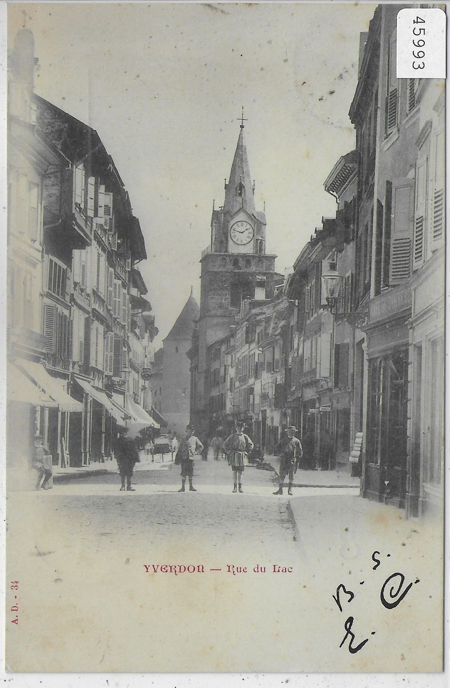 Cartoline postali: Yverdon - Rue du Lac - animee – Usato da Ettingen venduto da Kartenplanet