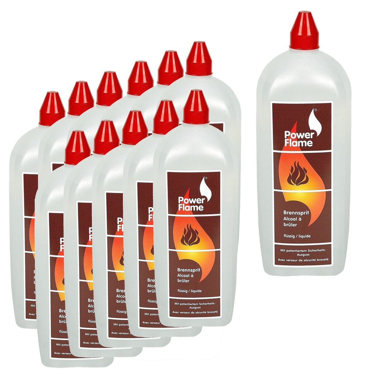 Camini: Brennsprit 12 Stk. 1000ml Liter Flaschen – Nuovo e nell'imballaggio originale da Wettingen venduto da Swala