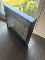Sammlervitrine mit Glasschiebetüren in Schwarz