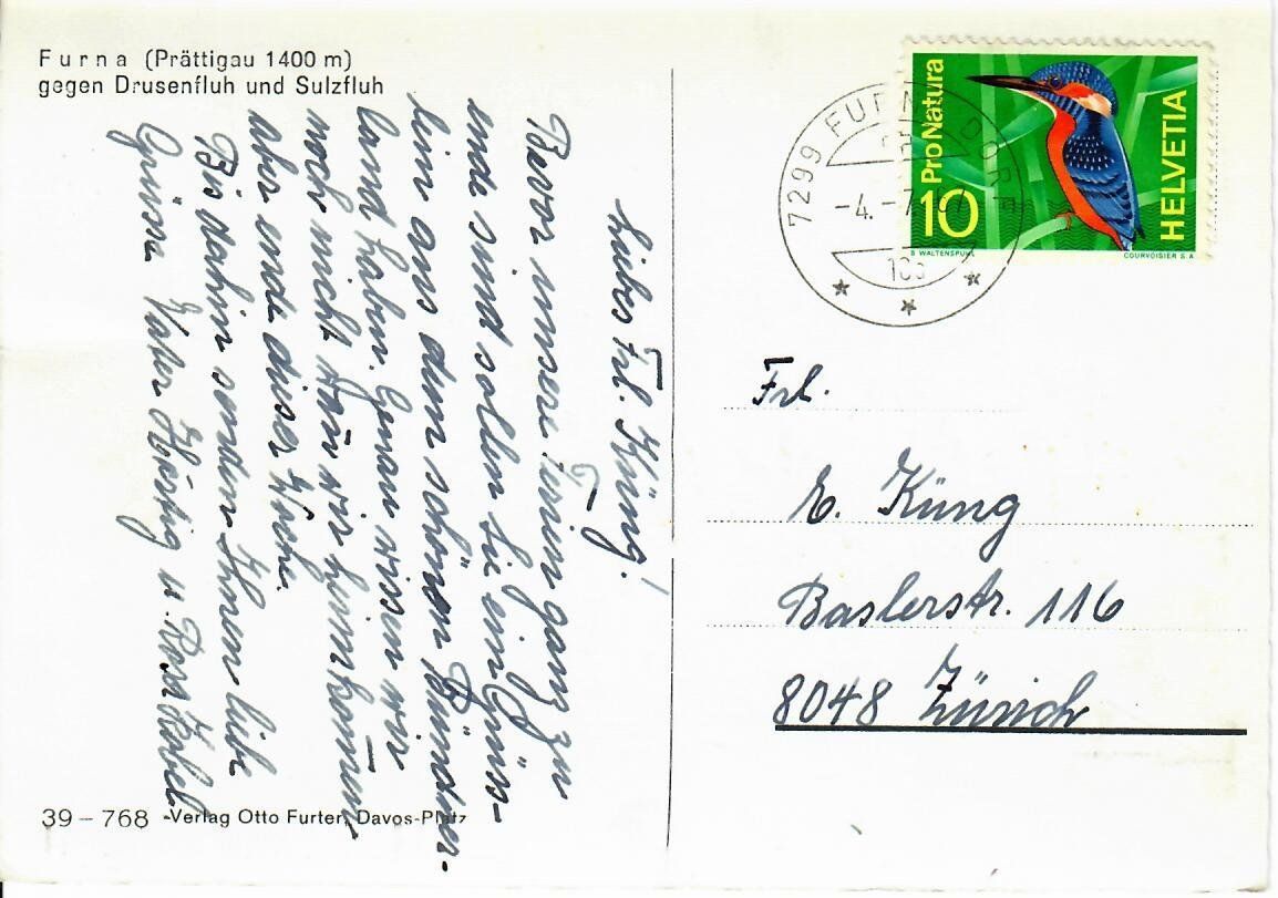 Cartoline postali: Furna - Prättigau – Usato da Hochdorf venduto da Ziegel-16 1
