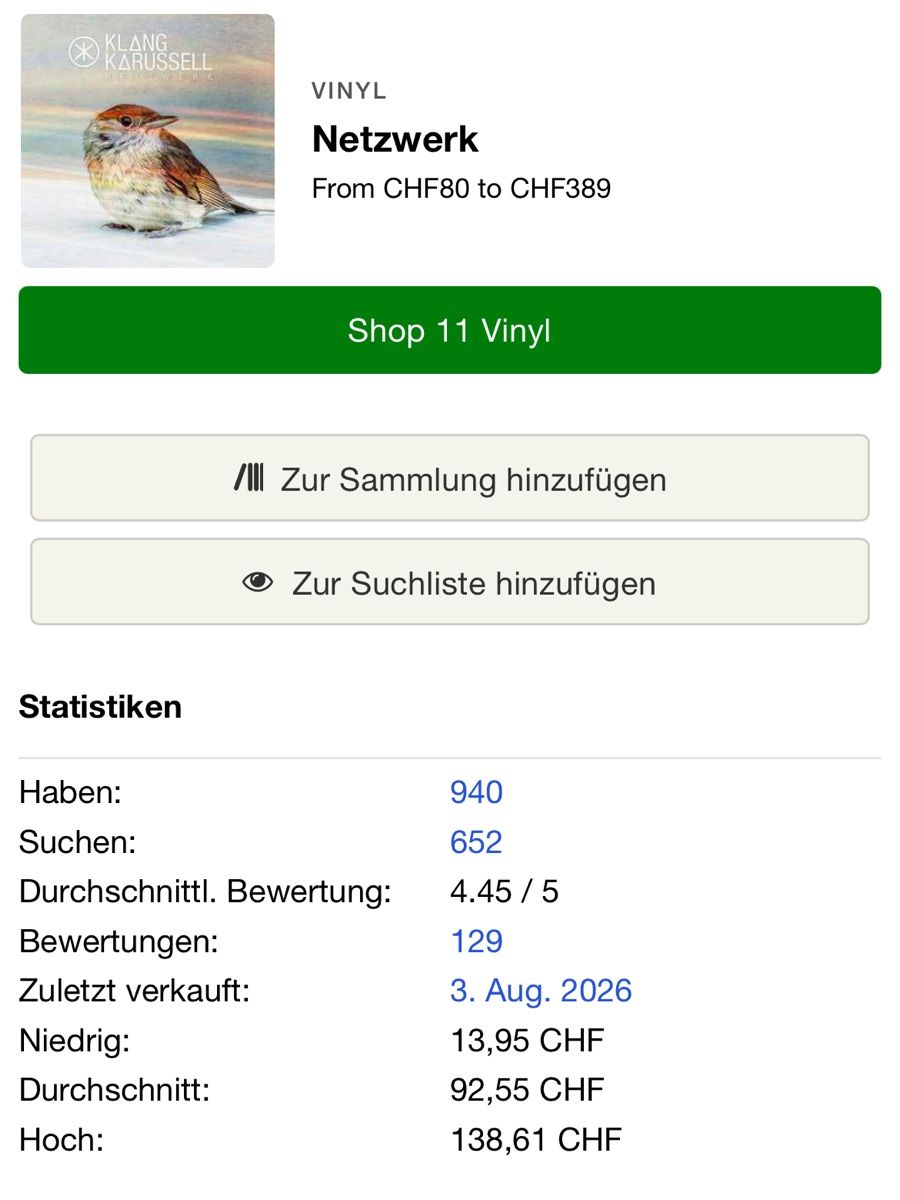 Schallplatten: Klangkarussell NETZWERK Vinyl LP  – Gebraucht aus Märstetten von beatbusi 7