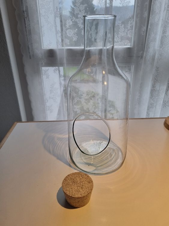 Grosse bauchige Glasflasche mit Korken Deko 45cm (Gebraucht) in Bern für CHF 6 – mit Lieferung auf Ricardo kaufen