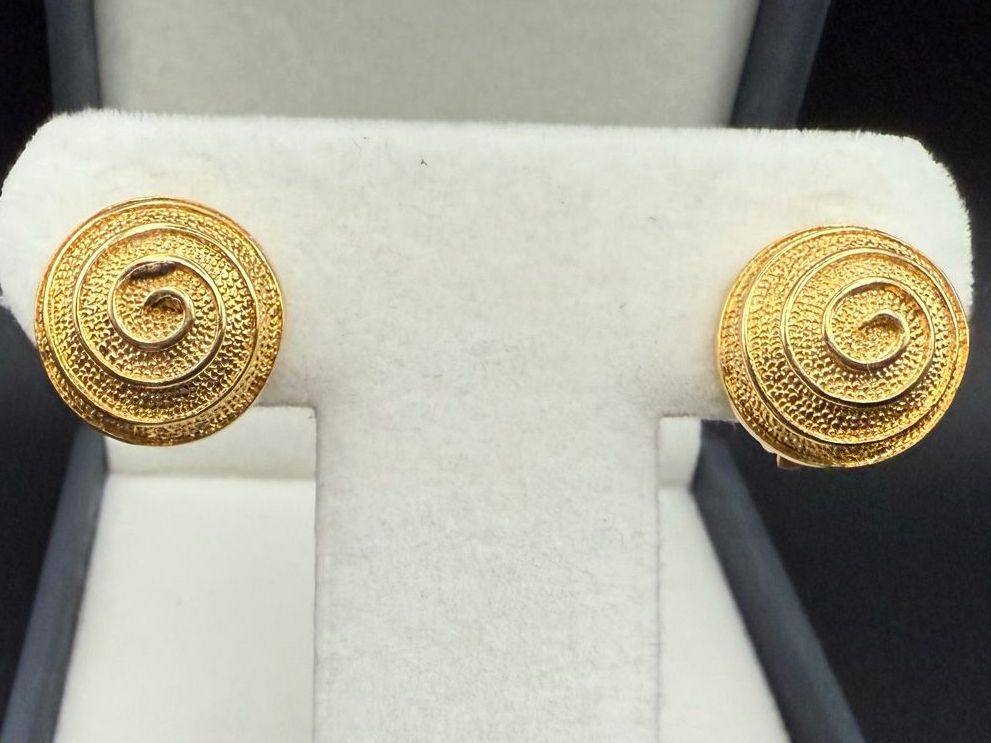 Orecchini pendenti & Orecchini a lobo: Vintage Goldfarbene Ohrringe – Usato da Lamone venduto da LaCantinaMagica 3