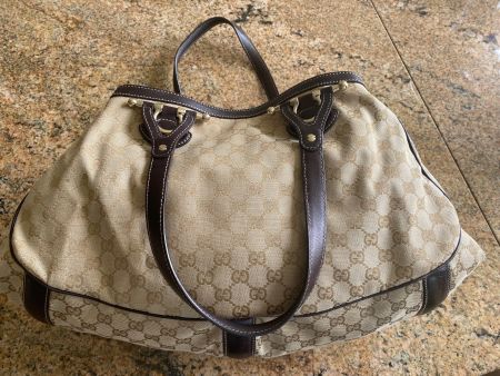 GUCCI Shopper Canvas Beige Braun Top Zustand!