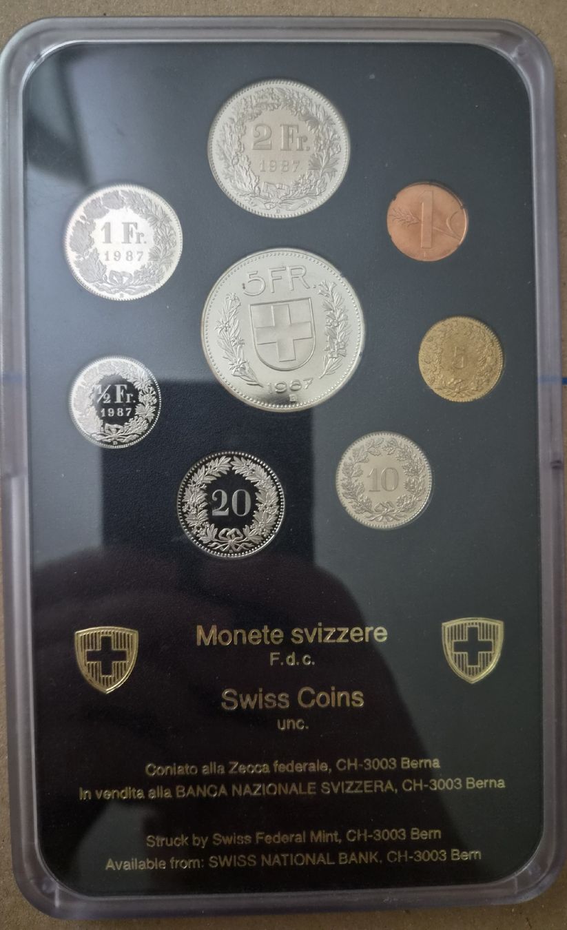 Tutti le monete: Schweizer Münzsatz 1987 stgl.  – Nuovo (secondo la descrizione) da Bergdietikon venduto da Flodri 1