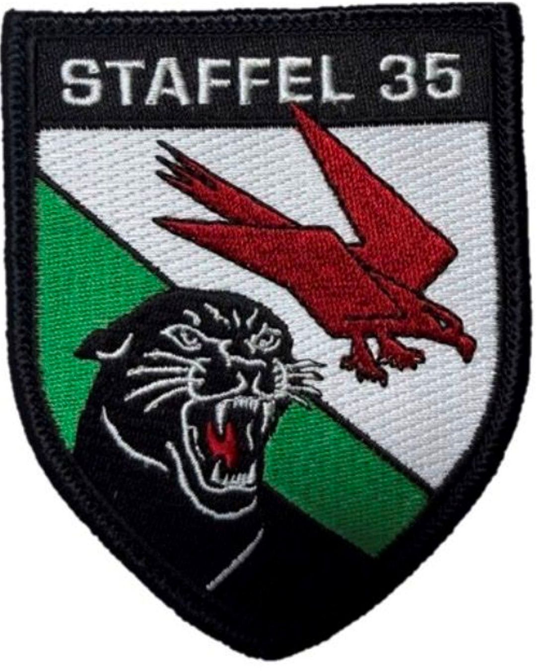 Schweizer Armee Placchette & Badge: Staffel 35 Patch - Swiss Air Force mit Klett Stoff – Nuovo (secondo la descrizione) da Emmenbrücke venduto da airplane47