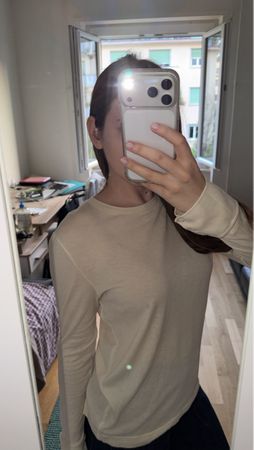 COS BEIGE LONG-SLEEVE TOP