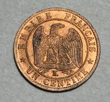 Pièce 1 centime Napoléon III 1855 Empire Français état super
