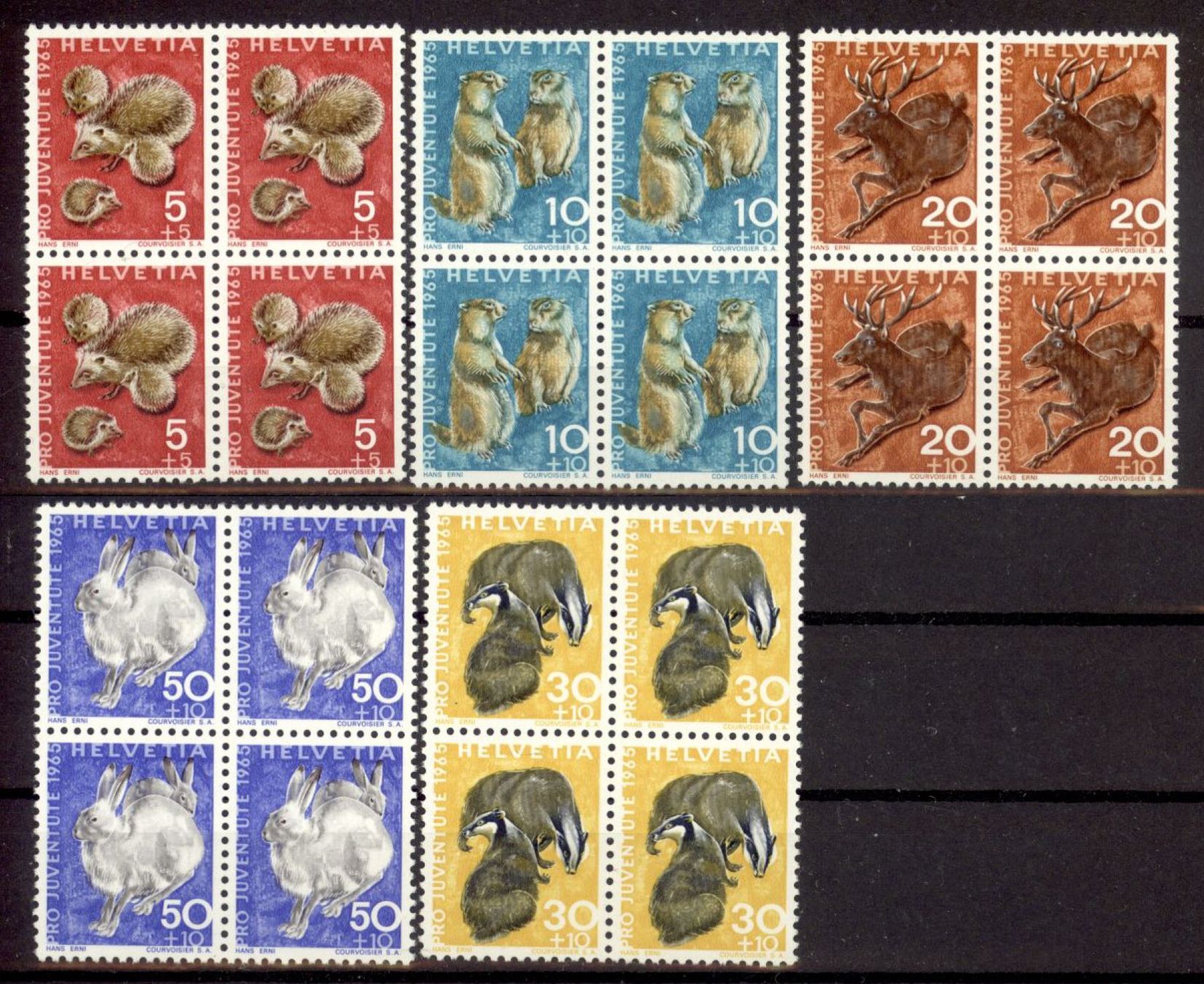 Tutti i francobolli: 1965, Pro Juventute, Viererblöcke ** – Usato da Willisau venduto da Vollstempel