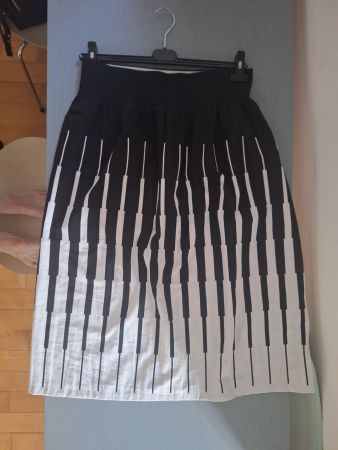 Baumwoll-Jupe m/dehnbarer Taille u Ethno-Muster für M/L