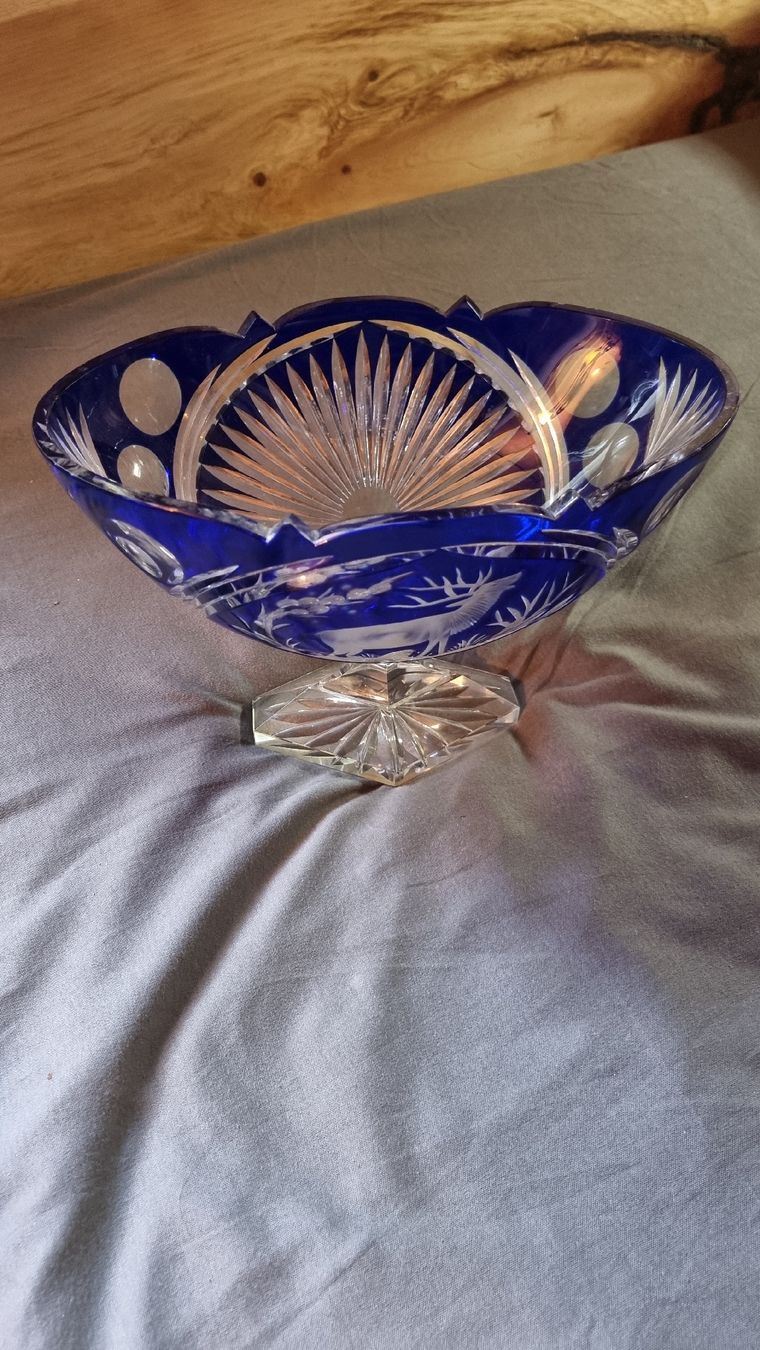 Bicchieri: .Kristallglasschale mit Hirsch – Usato da Sils im Domleschg venduto da platin01 4