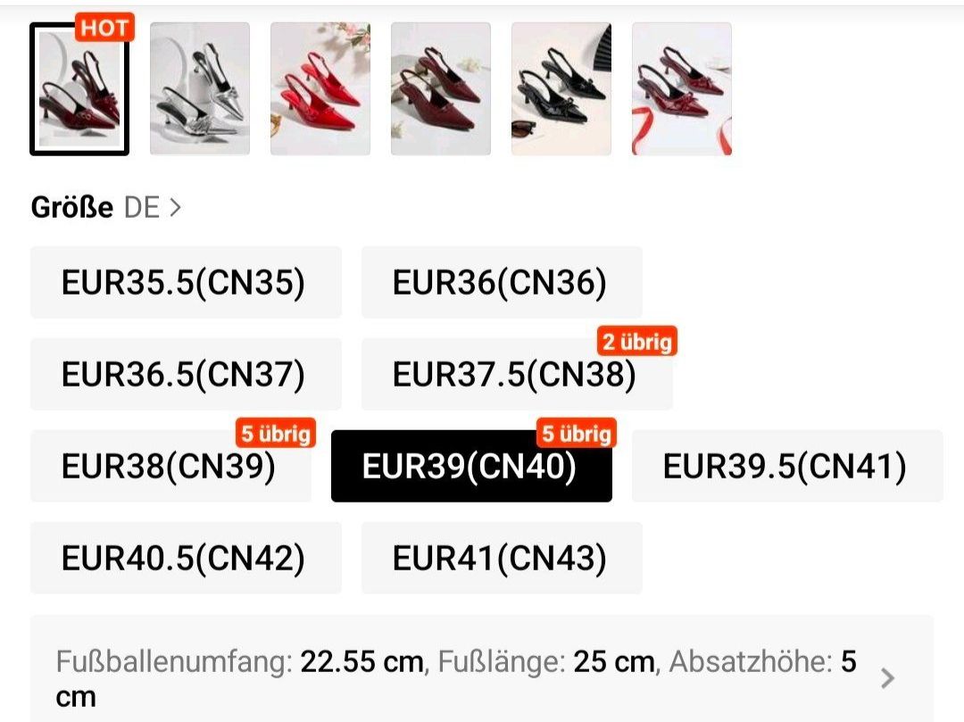 Scarpe da donna: Slingback Pumps - 39 - Dark Red Lack - Kitten Heel – Nuovo (secondo la descrizione) da Thalwil venduto da VitaMini 6