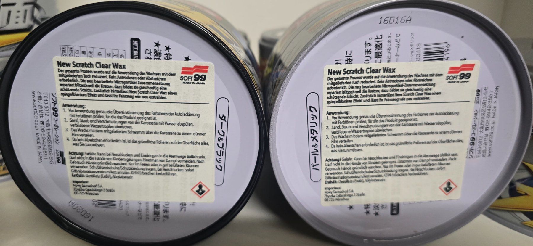 Prodotti per la cura: Soft99  New Scratch Clear Wax 6x Silber 2x Schwarz – Nuovo (secondo la descrizione) da Zürich venduto da Nexaro 1