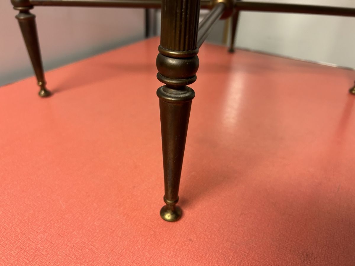 Tavoli: Alter Beistelltisch Messing Glasplatte 40x30cm  – Usato da Lanzenhäusern venduto da vic63 3