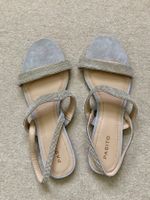 Damen Sandalen hellgrau Leder Strass von Pasito Gr. 41 NEU