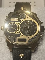Diesel Armbanduhren DZ-7323 Lederband Gold Schwarz