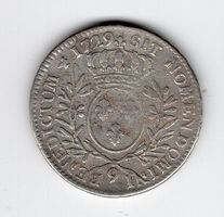 (1030) France, ½ Ecu, 1729, ss+