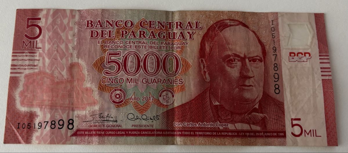 Banconote: Paraguay 5000 Guaranies 2017 – Usato da Algetshausen venduto da Carrhard