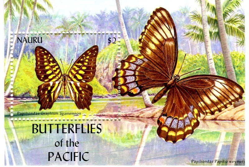 Alle Briefmarken: Block "Schmetterlinge". Nauru. – Neu und originalverpackt aus Basel von Butsch5
