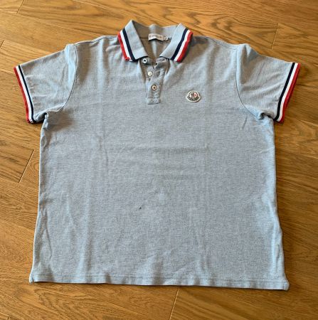 Originales «Moncler»-Herren-Polo-T-Shirt in Hellgrau (XL)
