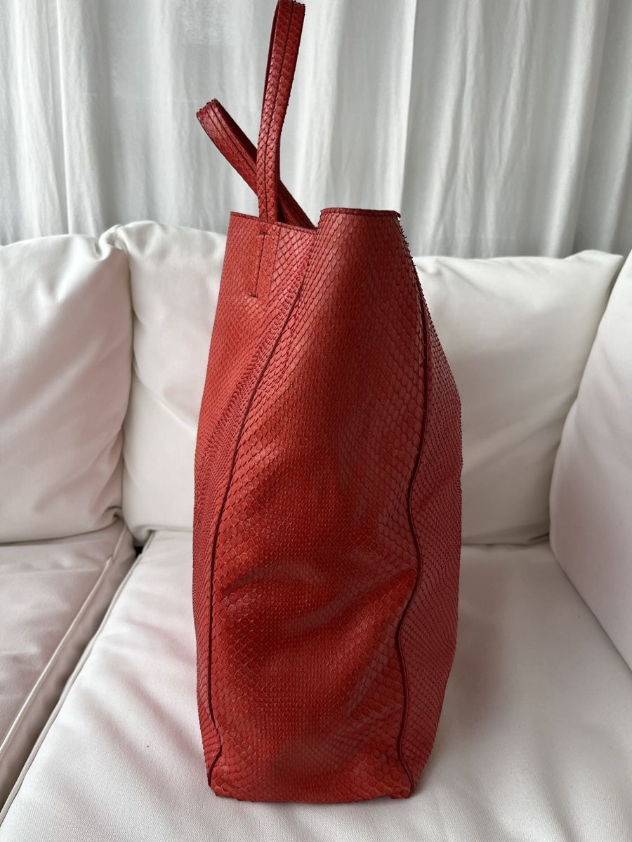 Celine Borse da donna: Céline „Cabas“ Python rot – Usato da Olten venduto da hahnice99 3