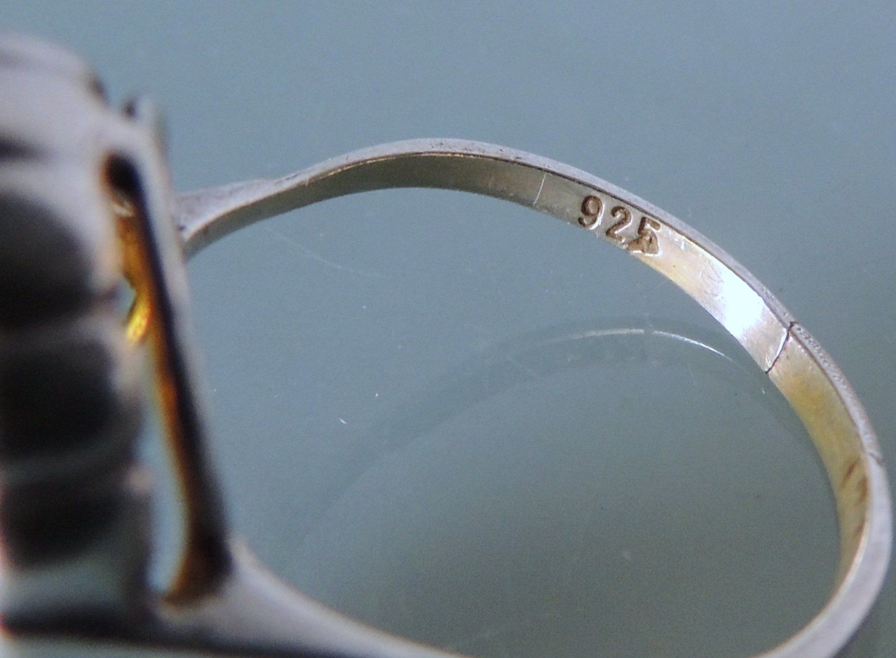 Anelli: Bernstein Silber 925 Fingerring Gr. 61 – Usato da Waldenburg venduto da schaller707 4