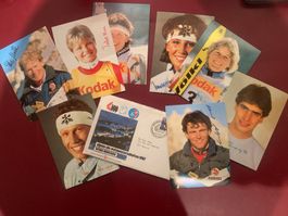 SKI CRANS-MONTANA 1987 - KARTEN MIT ORIGINALUNTERSCHRIFTEN