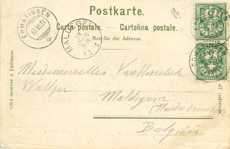 Cartoline postali: Konstanz - Schloss Arenberg Litho + 1901 – Usato da Emmenbrücke venduto da teestube 1