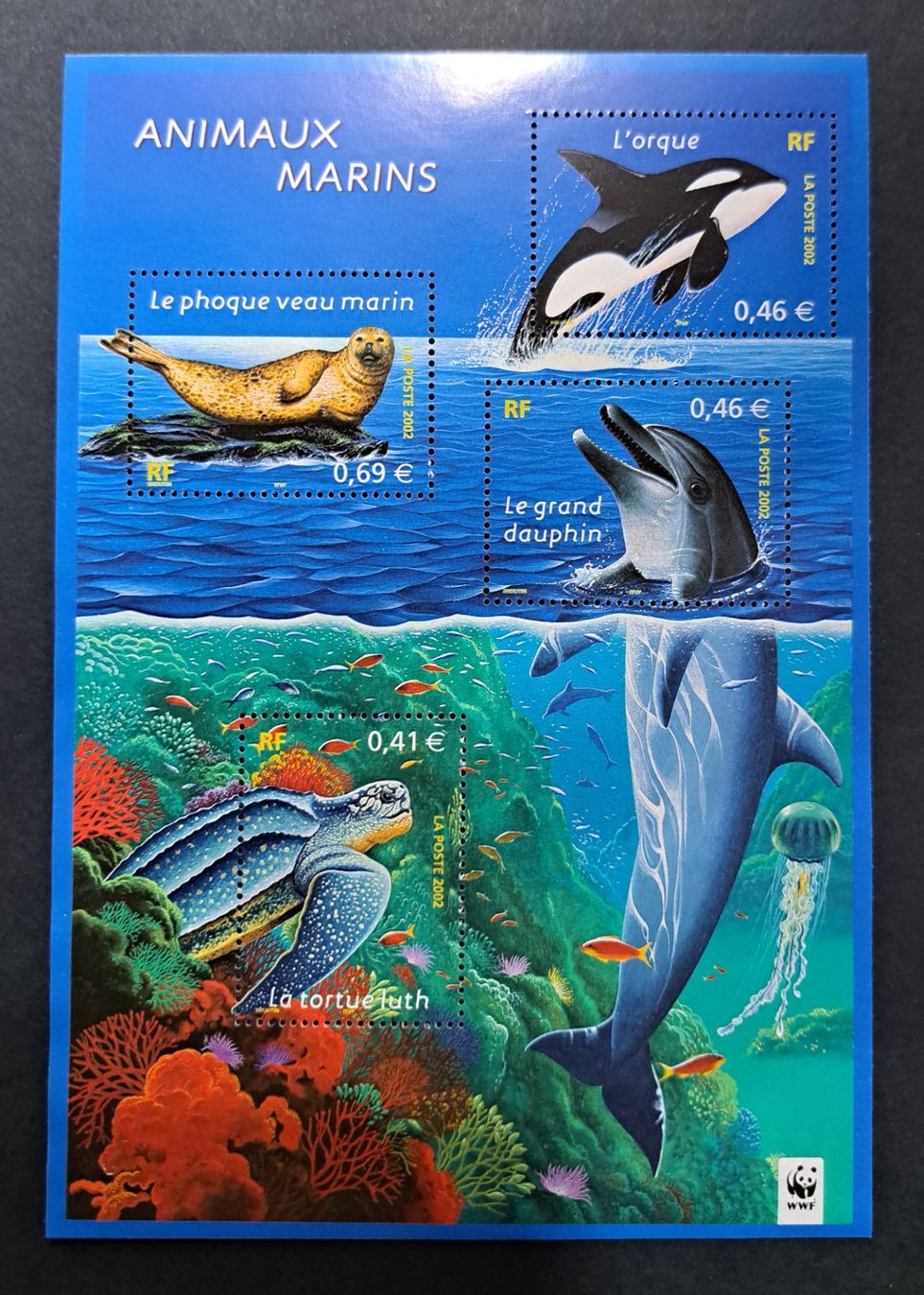 Tutti i francobolli: Block Animaux Marins 2002, Frankreich – Nuovo e nell'imballaggio originale da Unterägeri venduto da PhilatelieStudiger