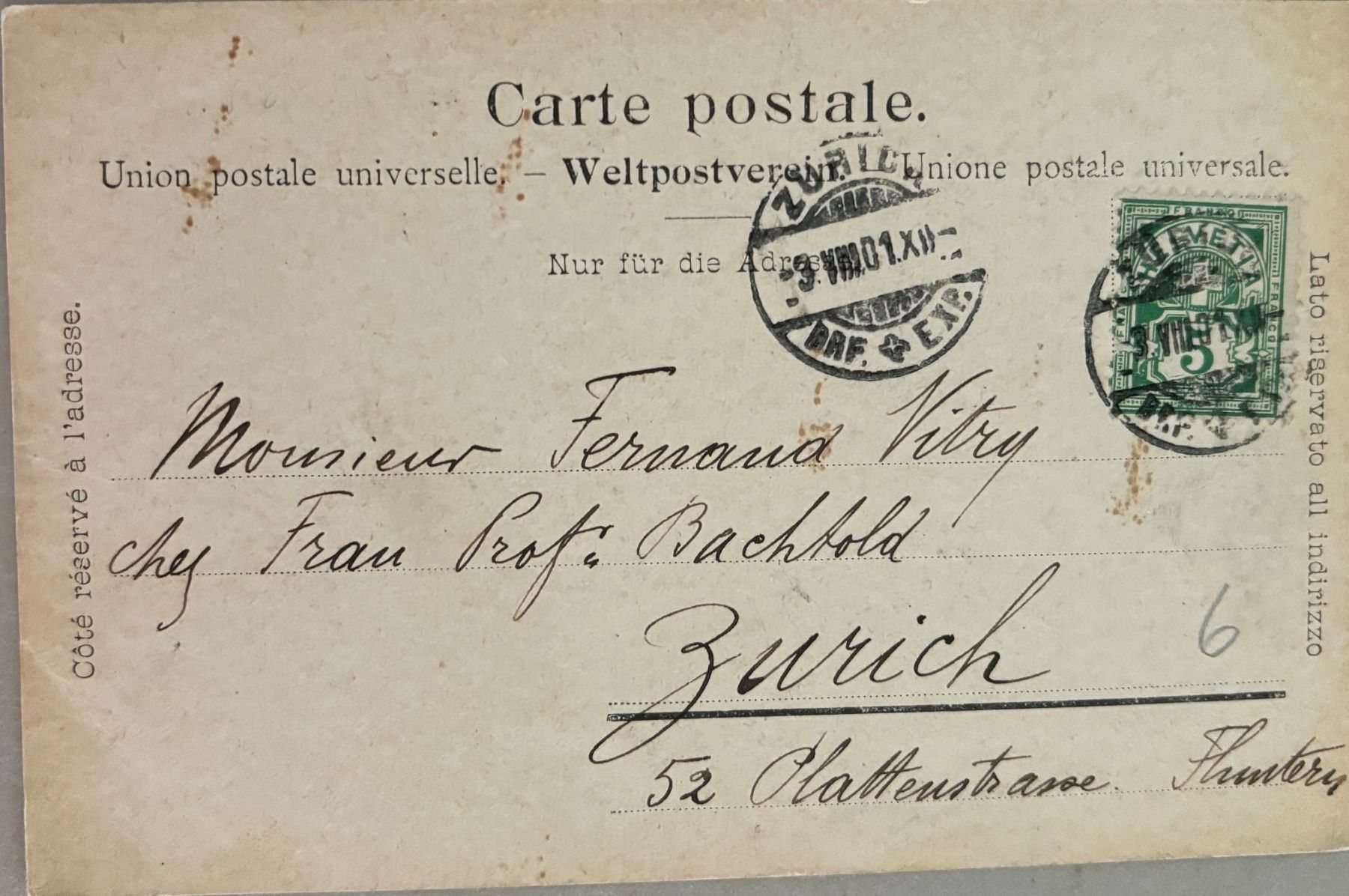 Ansichtskarten: Lauterbrunnen, Staubbach, 1901 – Gebraucht aus Frauenfeld von Merk52 1