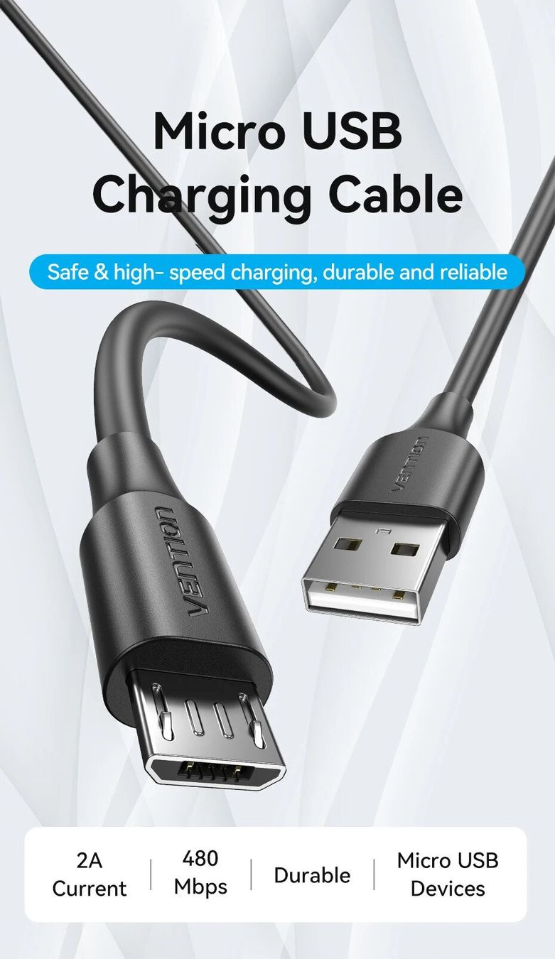 Kabel: Micro USB Kabel 2 m – Schnellladen 2A | Lade- & Datenkabel | – Neu (gemäss Beschreibung) aus Winterthur von SwissTechStore