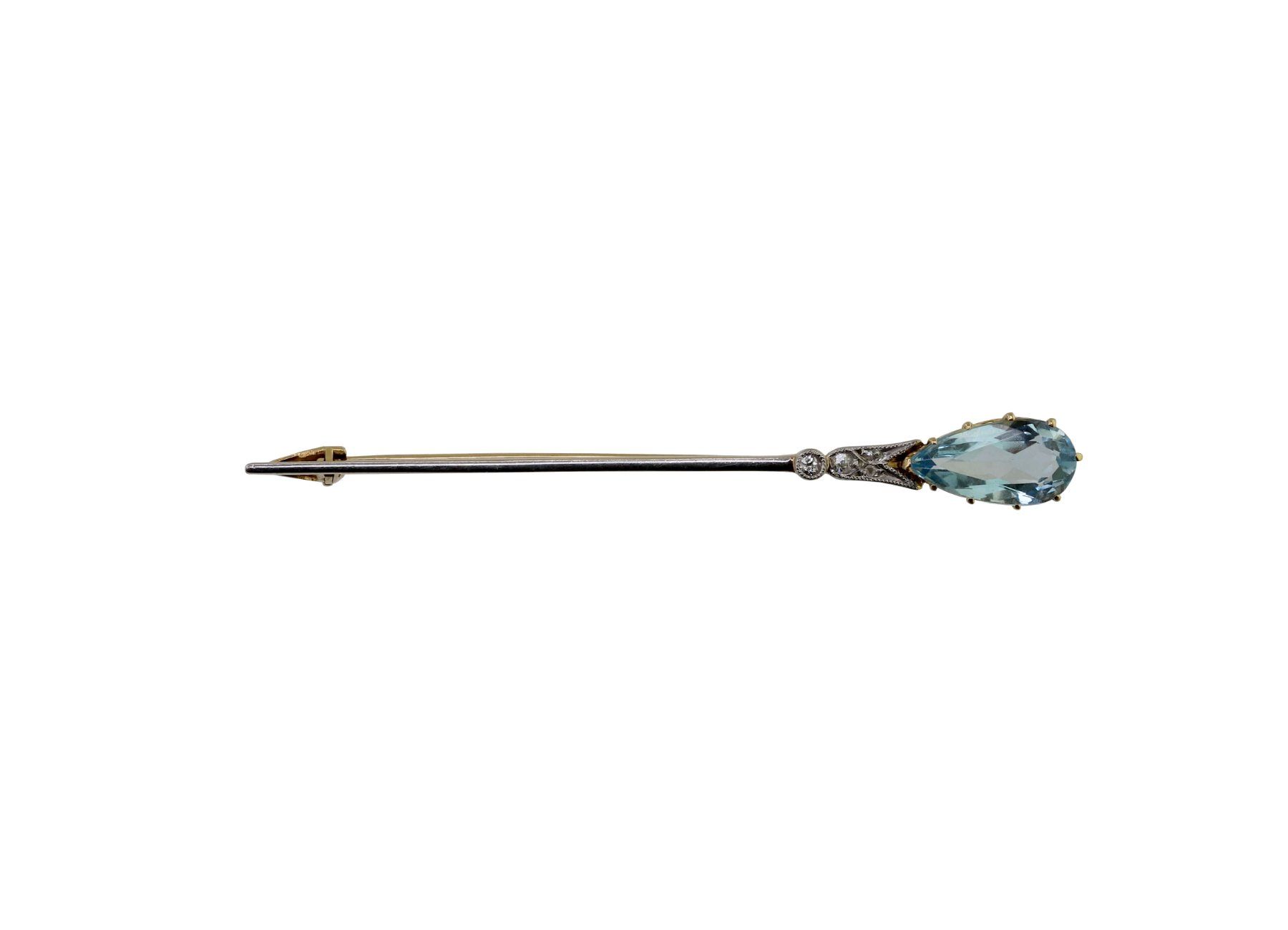 Spille & Fermagli: Aquamarin Diamant Brosche – Usato da Zürich venduto da Vintage-Jewellery 4