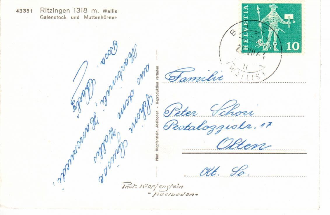 Cartes postales: Ritzingen Wallis – D'occasion à Wolhusen par Curver9 1