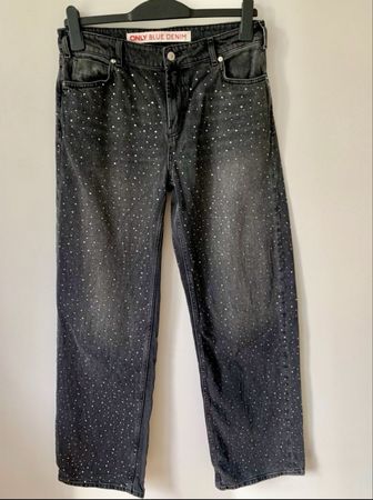 Only Jeans wide leg Jeans mit Glitzersteinen