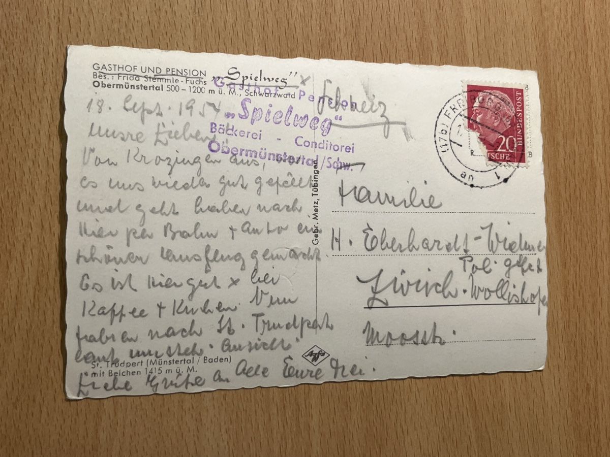 Cartoline postali: Alte Ansichtskarte Schwarzwald Obermünstertal Feldberg – Usato da Hinwil venduto da Chuan2 1